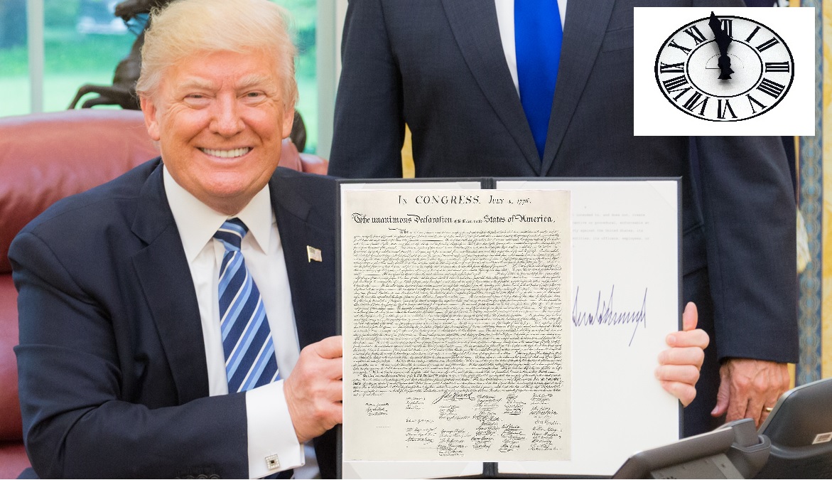 Donald Trump claims to have signed the Declaration of